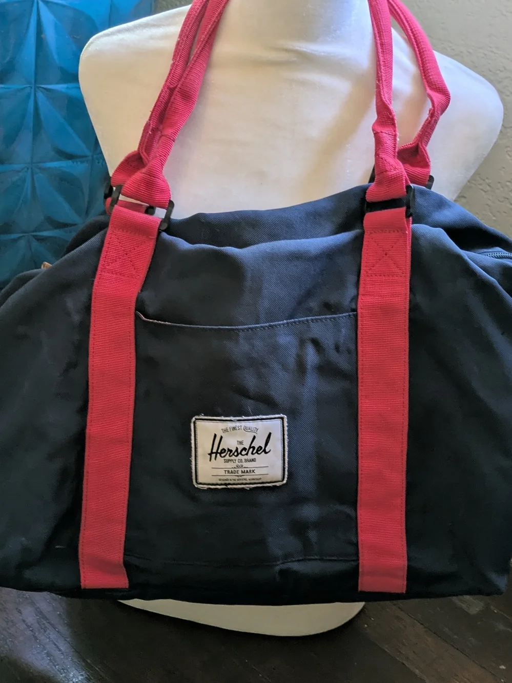 Herschel Supply Company Black Weekend Tote with Red Straps
